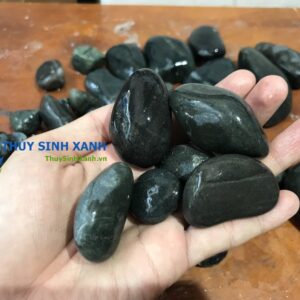 sỏi cuội đen trang trí hồ cá