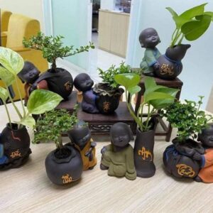 Bộ 8 tượng chú tiểu trồng cây giá rẻ